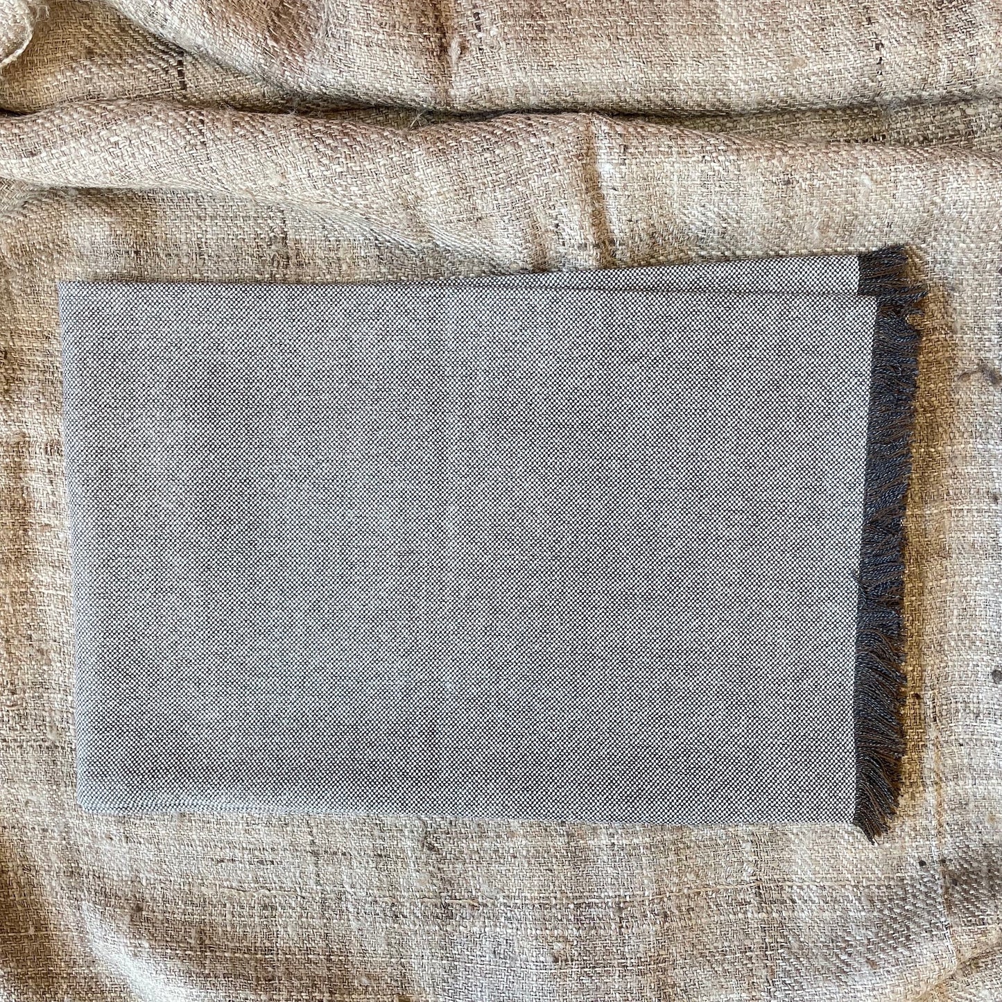 Stone Beige Barleycorn Tweed Scarf
